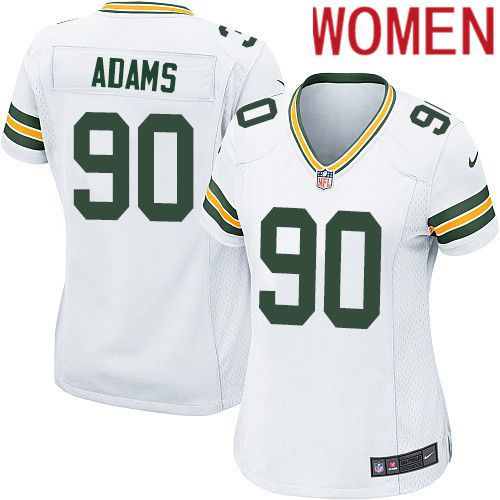 Cheap Women Green Bay Packers 90 Montravius Adams White Nike Game NFL Jersey